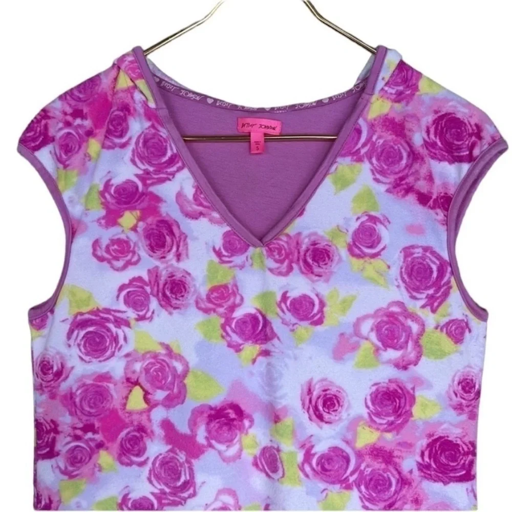 Betsey Johnson Floral Fun in the Sun Hooded Swim Cover Up Dress Size S